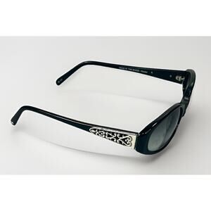 Brighton Made In The Shade Black Reader Sunglasses Women's Oval Silver Detail